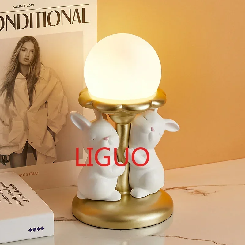 Nordic kawaii desk lamp Luxury Cute rabbit lamp Wedding Gift Light Resin Art Lamps Princess Decoration girls bed room light
Nordic kawaii desk lamp Luxury Cute rabbit lamp Wedding Gift Light Resin Art Lamps Princess Decoration girls bed room light