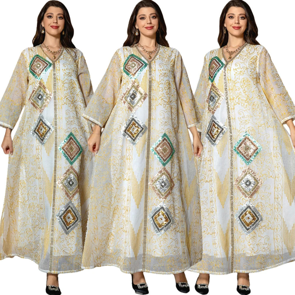 Eid Muslim Morocco Party Dress for Women Abaya Jalabiya Mesh Sequins Dresses Dubai Abayas Kaftan Islam Maxi Vestidos Arab Robe
Eid Muslim Morocco Party Dress for Women Abaya Jalabiya Mesh Sequins Dresses Dubai Abayas Kaftan Islam Maxi Vestidos Arab Robe