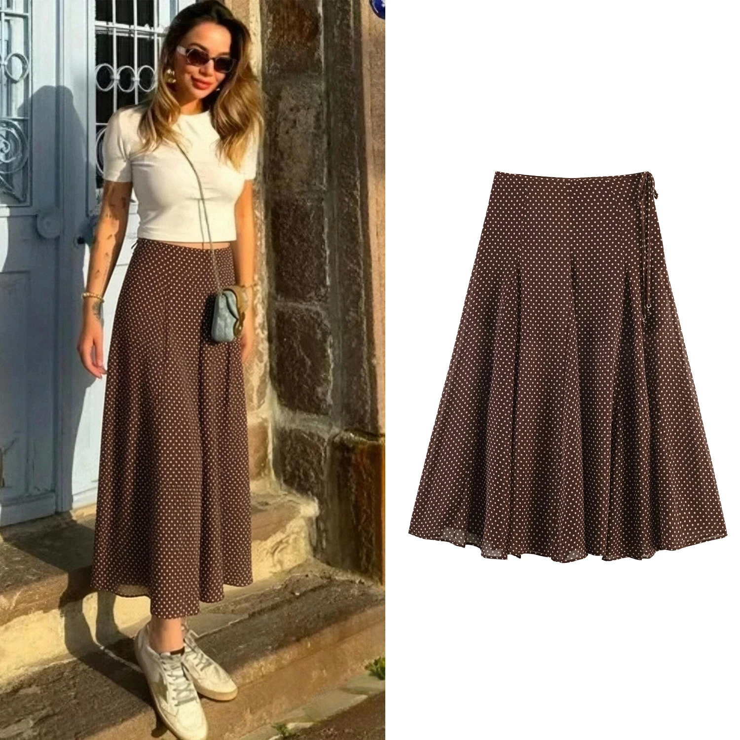 Summer Women Polka Dot High Waist A-Line Skirts Female Chic Casual Midi Skirts Lady Fashion Loose Vacation Skirts
Summer Women Polka Dot High Waist A-Line Skirts Female Chic Casual Midi Skirts Lady Fashion Loose Vacation Skirts