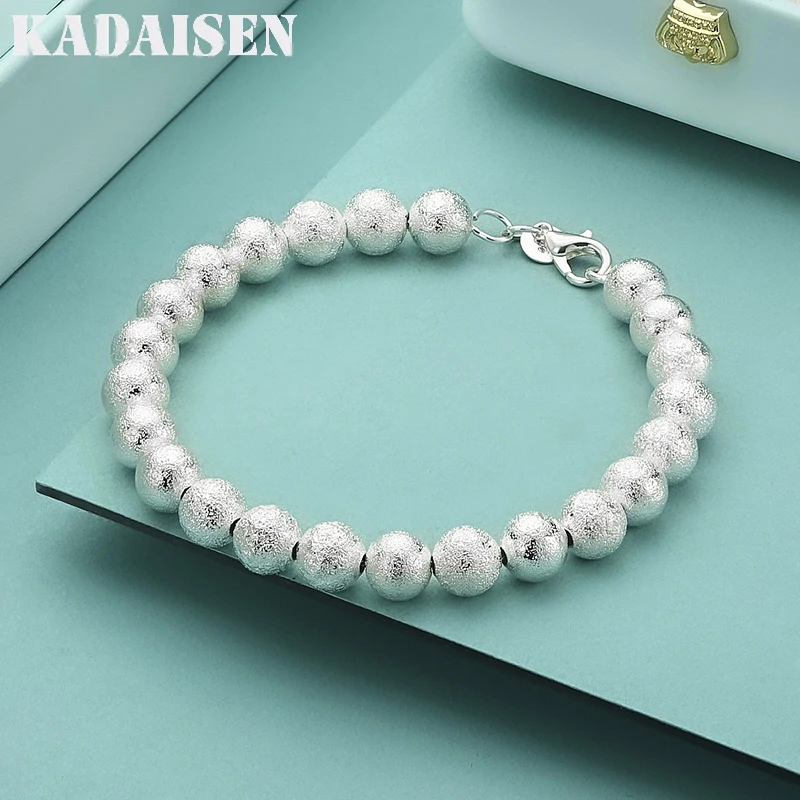 925 Sterling Silver 8MM Matte Ball Beaded Bracelet For Women Wedding Party Fashion Jewelry
925 Sterling Silver 8MM Matte Ball Beaded Bracelet For Women Wedding Party Fashion Jewelry