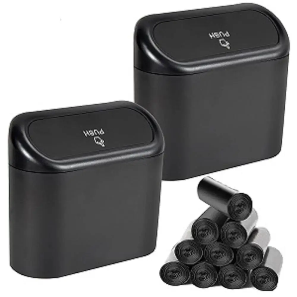 2 Packs Mini Car Trash Can Bin with Lid and 150pcs Trash Bags,Car Trash Can Bin,Car Garbage Trash Can Storage for Front Back
2 Packs Mini Car Trash Can Bin with Lid and 150pcs Trash Bags,Car Trash Can Bin,Car Garbage Trash Can Storage for Front Back