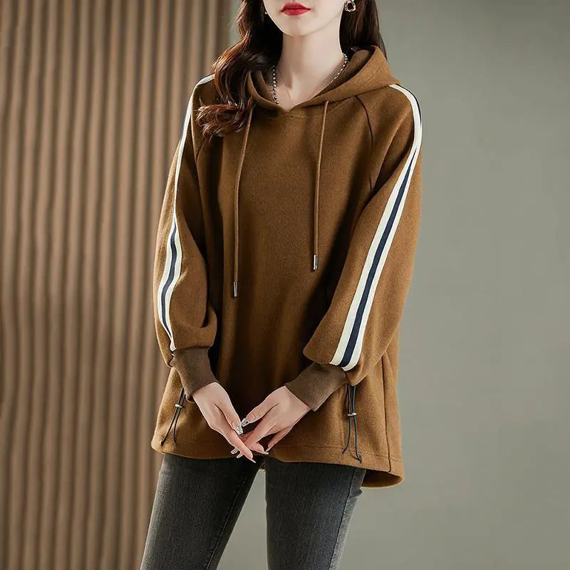 Striped Drawstring Hooded Women Sweatshirts Casual Loose Slim Korean Hoodies 2023 New Autumn Winter Fashion Pullover Hoodies
Striped Drawstring Hooded Women Sweatshirts Casual Loose Slim Korean Hoodies 2023 New Autumn Winter Fashion Pullover Hoodies