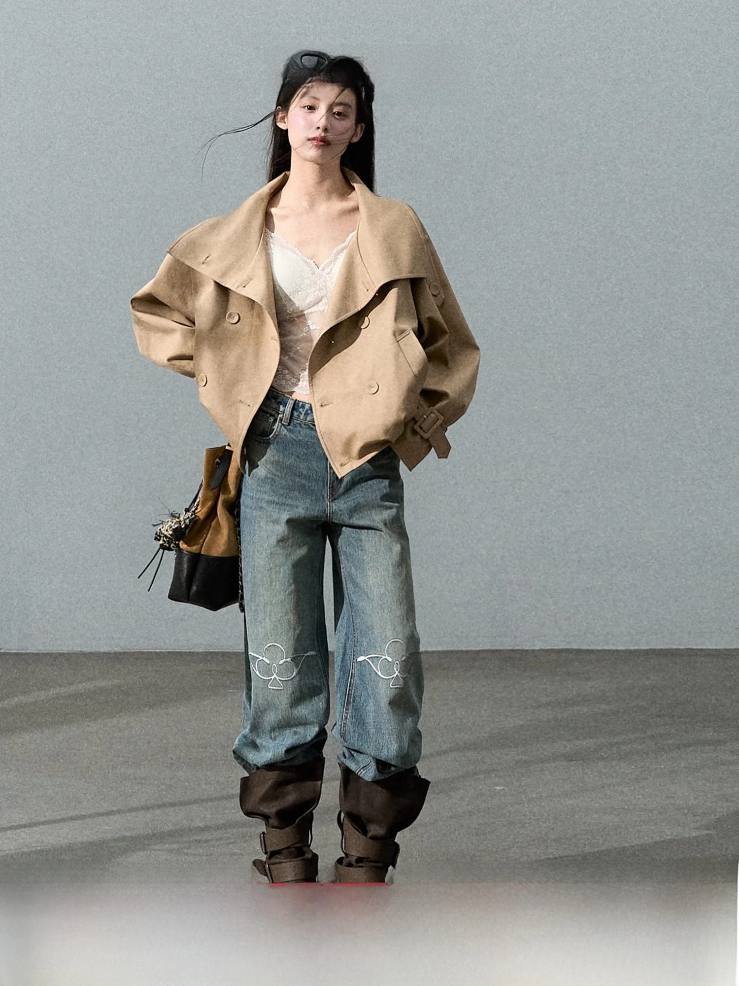 OAKMOO Women's ort Jaet Coat with Stand Collar Double Row Buttons Cotton Lyocell Fiber Blend Comfortable Commute Sle
OAKMOO Women's ort Jaet Coat with Stand Collar Double Row Buttons Cotton Lyocell Fiber Blend Comfortable Commute Sle