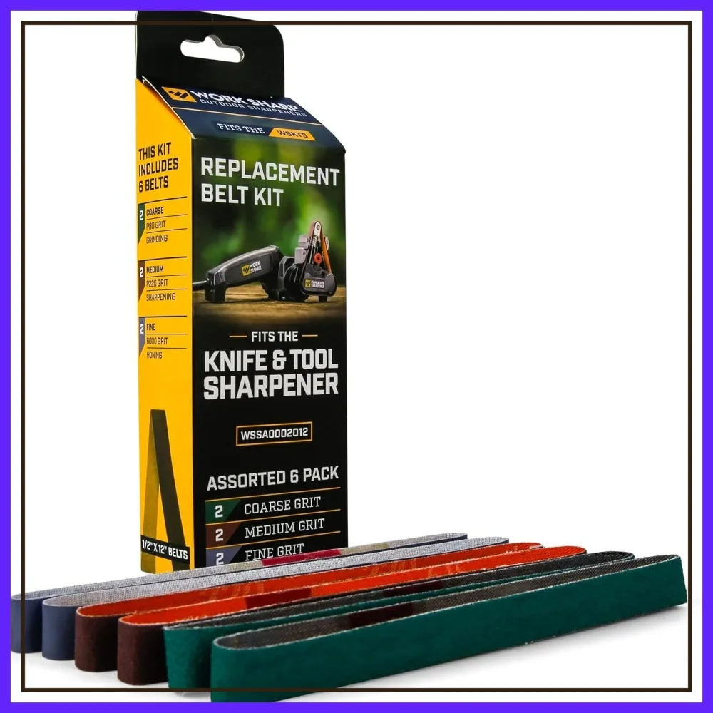 Work Sharp Knife & Tool Sharpener Assorted (P80, P220, 6000) Replacement Belt Kit
Work Sharp Knife & Tool Sharpener Assorted (P80, P220, 6000) Replacement Belt Kit