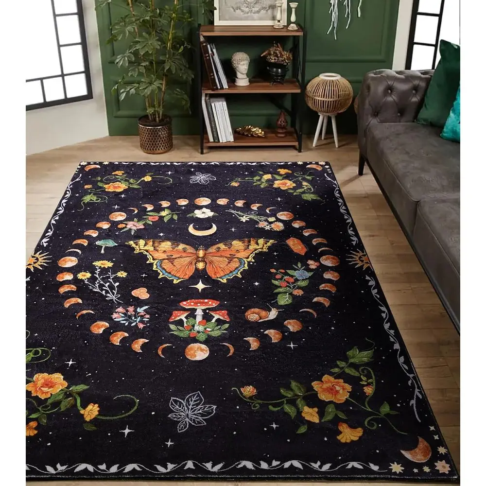 Моющиеся коврики Slim Moody с черным цветочным принтом, богемные шикарные ковры для спальни, декор в общежитии с фазой Луны и винтажной ботанической бабочкой,
Моющиеся коврики Slim Moody с черным цветочным принтом, богемные шикарные ковры для спальни, декор в общежитии с фазой Луны и винтажной ботанической бабочкой,