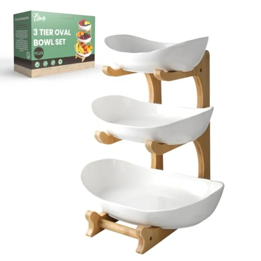 Fruit Bowl for Kitchen Counter PLUS Series / Ceramic Serving Bowls with Bamboo Stand/Big Size ed Fruit Basket for Fruit Vegetab
Fruit Bowl for Kitchen Counter PLUS Series / Ceramic Serving Bowls with Bamboo Stand/Big Size ed Fruit Basket for Fruit Vegetab