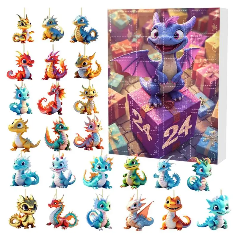 24pcs Christmas Tree 2D Flat Acrylic Dinosaur Baby Pendant Christmas Gift Christmas Advent Calendars Colorful Dragon Ornament
24pcs Christmas Tree 2D Flat Acrylic Dinosaur Baby Pendant Christmas Gift Christmas Advent Calendars Colorful Dragon Ornament