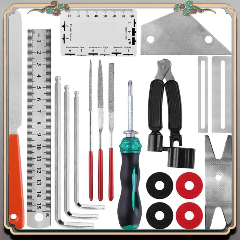 Durable Guitar Cleaning And Maintenance Tool Set Guitar Three-In-One Stringer Leveling Ruler Fret Grinding Set
Durable Guitar Cleaning And Maintenance Tool Set Guitar Three-In-One Stringer Leveling Ruler Fret Grinding Set
