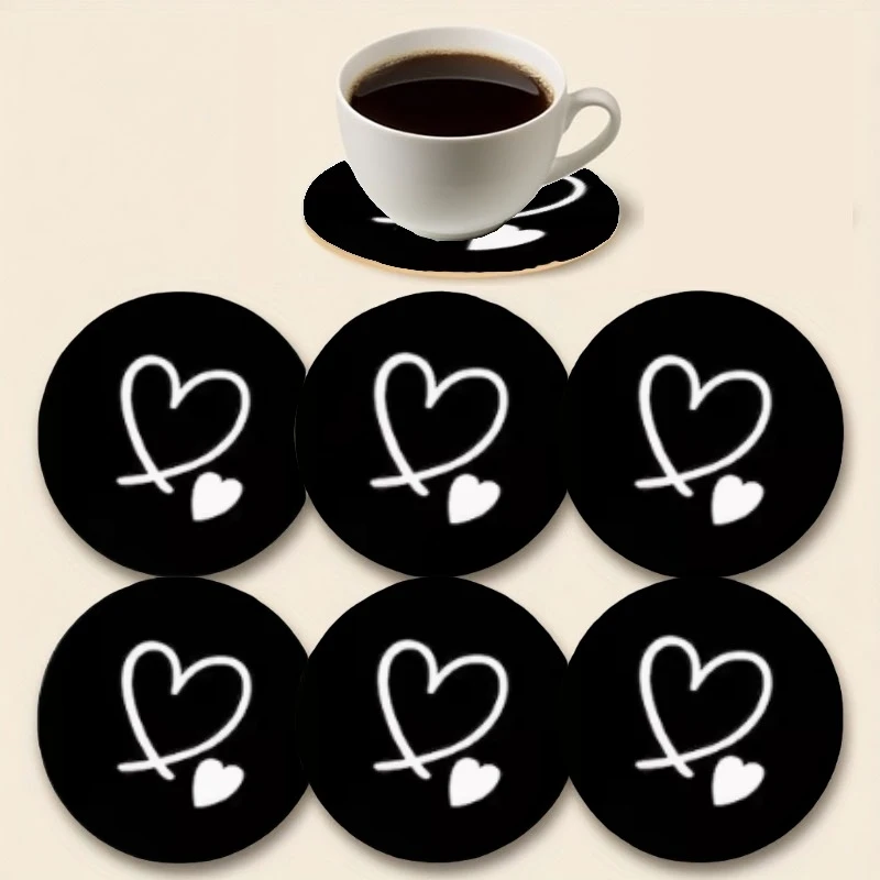 6pcs 2D Flat Love-Themed Wooden Coffee Cup Mats Set Heart Pattern Design for Home And Restaurant Tables Coasters Ideal Home Gift
6pcs 2D Flat Love-Themed Wooden Coffee Cup Mats Set Heart Pattern Design for Home And Restaurant Tables Coasters Ideal Home Gift