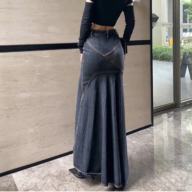 Vintage Jeans Skirt Women High Waist Fishtail Gown Fashion Denim Skirts Streetwear Y2k Korean Style Chic Women Dresses
Vintage Jeans Skirt Women High Waist Fishtail Gown Fashion Denim Skirts Streetwear Y2k Korean Style Chic Women Dresses