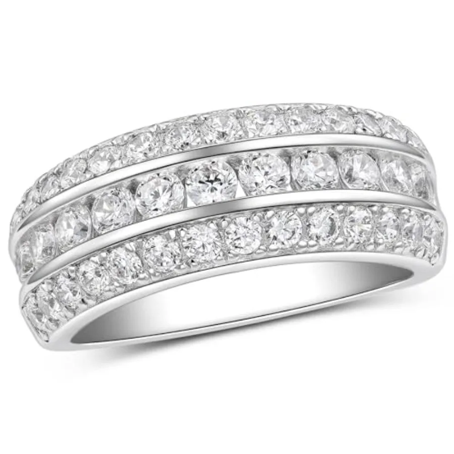SHELOVES Moissanite Wedding Bands for Men Round D Color VVS1 Clarity Mens Wedding Rings for Him White Gold Plated Silver
SHELOVES Moissanite Wedding Bands for Men Round D Color VVS1 Clarity Mens Wedding Rings for Him White Gold Plated Silver