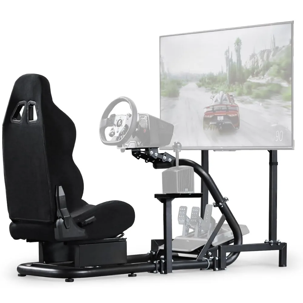 Marada Driving Racing Simulator Cockpit with Monitor Stand & Black Seat Fit for Fantec, Logitech,G923 G25 G920 T500 Wheel 
Marada Driving Racing Simulator Cockpit with Monitor Stand & Black Seat Fit for Fantec, Logitech,G923 G25 G920 T500 Wheel