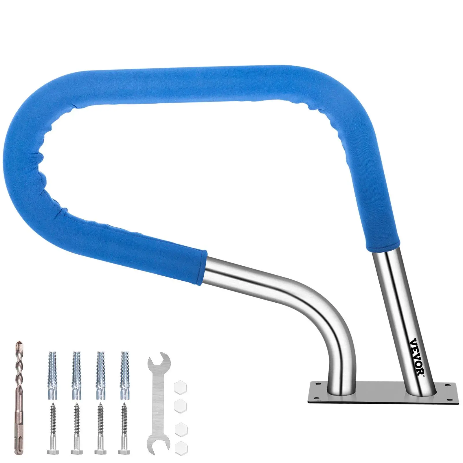 30"x22" Pool Safety Rail – 304 Stainless Steel, 250LB Capacity-w/ Blue Grip Cover & Installation Kit (Rustproof Silver Handrail)
30"x22" Pool Safety Rail – 304 Stainless Steel, 250LB Capacity-w/ Blue Grip Cover & Installation Kit (Rustproof Silver Handrail)