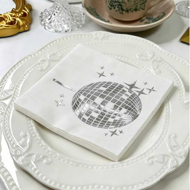 20pcs 4.92" Sparkling Disco Ball Napkins, 2-Ply Paper for Wedding/Birthday/Halloween/Christmas Party Supplies & Everyday Use
20pcs 4.92" Sparkling Disco Ball Napkins, 2-Ply Paper for Wedding/Birthday/Halloween/Christmas Party Supplies & Everyday Use