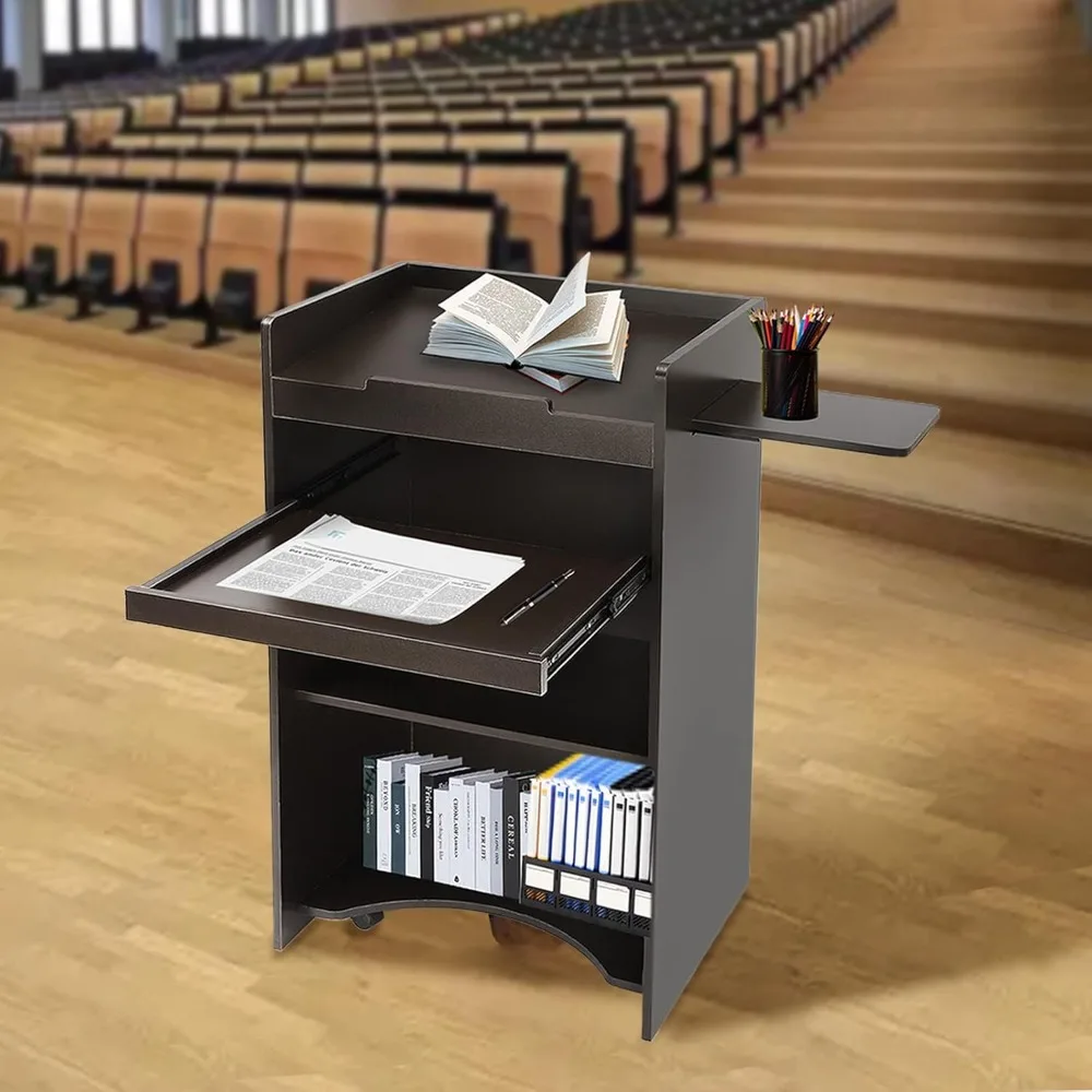 Mobile Lectern Stand Hostess Stand with Wheels Portable Mobile Standing Laptop Desk with Storage Shelf Wooden Speaking Lectern
Mobile Lectern Stand Hostess Stand with Wheels Portable Mobile Standing Laptop Desk with Storage Shelf Wooden Speaking Lectern