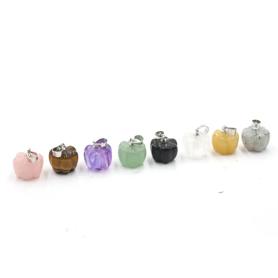 Wholesale Mini Pumpkin Crystal Bead Pendants Reiki Pendulum Natural Stone Charms Crystal Fashion Jewelry 10pcs
Wholesale Mini Pumpkin Crystal Bead Pendants Reiki Pendulum Natural Stone Charms Crystal Fashion Jewelry 10pcs