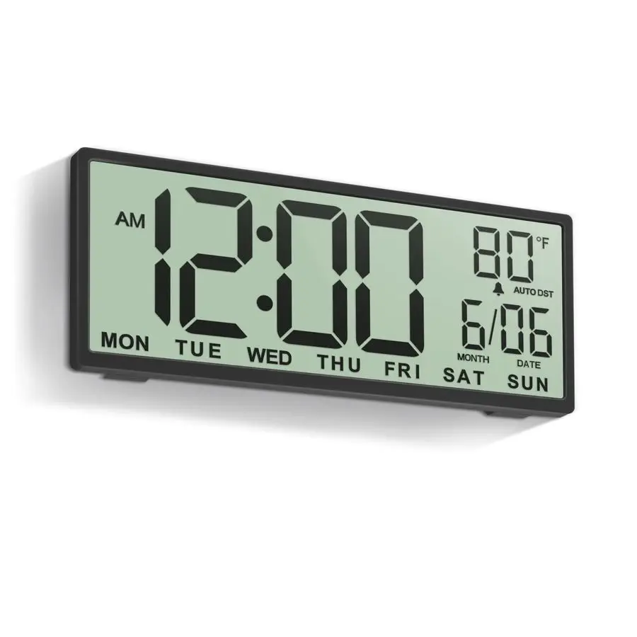 14.5 Large Digital Wall Clock Battery Operated with Big Digits LCD Screen Display, Day, Date, Alarm, Auto DST, Temperature for L
14.5 Large Digital Wall Clock Battery Operated with Big Digits LCD Screen Display, Day, Date, Alarm, Auto DST, Temperature for L