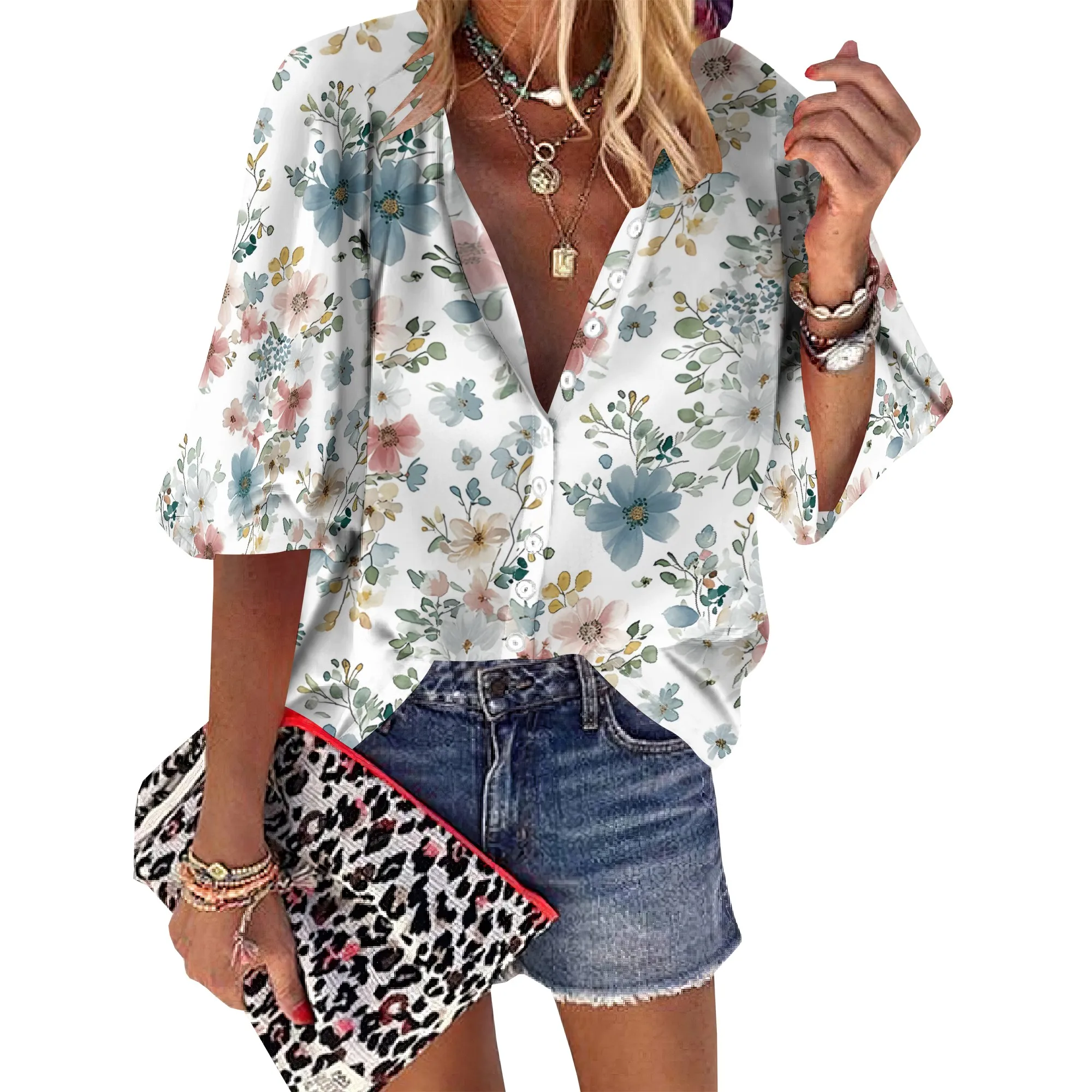 Womens Button Down Little Dainty Flower Pattern Shirt Short Sleeve Classic Collared Floral Tops Work Office Casual Blouse
Womens Button Down Little Dainty Flower Pattern Shirt Short Sleeve Classic Collared Floral Tops Work Office Casual Blouse