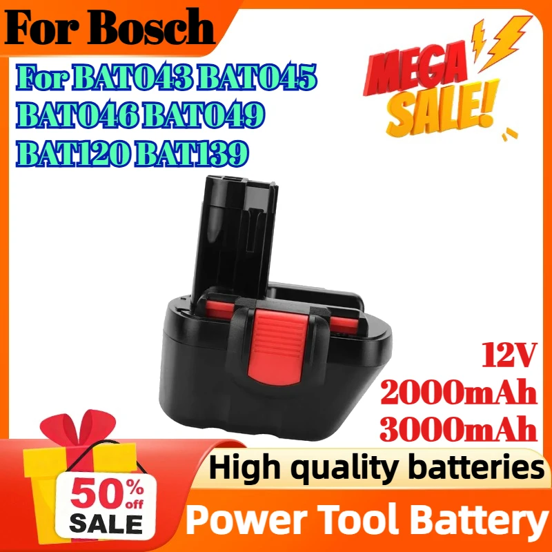 12V 2000mAh 3000mAh for Bosch BAT043 BAT045 BAT046 BAT049 BAT120 BAT139 Replacement Power Tools Battery Low Internal Resistance
12V 2000mAh 3000mAh for Bosch BAT043 BAT045 BAT046 BAT049 BAT120 BAT139 Replacement Power Tools Battery Low Internal Resistance