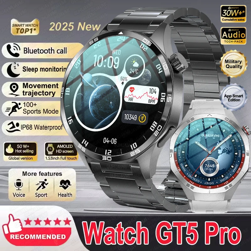 Часы GT5 Смарт-часы 1,53-дюймовый HD AMOLED-экран NFC GPS-трекер IP68 Bluetooth Часы для вызова Мужчины Женщины Мониторинг здоровья 
Часы GT5 Смарт-часы 1,53-дюймовый HD AMOLED-экран NFC GPS-трекер IP68 Bluetooth Часы для вызова Мужчины Женщины Мониторинг здоровья