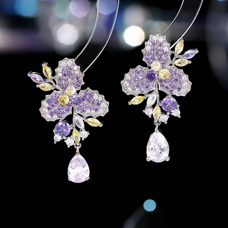 Light Luxury High-End Purple Flower Earrings French Retro Heavy Craft Brilliant Zircon Full Inlay Luxurious Accessories Wholesal
Light Luxury High-End Purple Flower Earrings French Retro Heavy Craft Brilliant Zircon Full Inlay Luxurious Accessories Wholesal