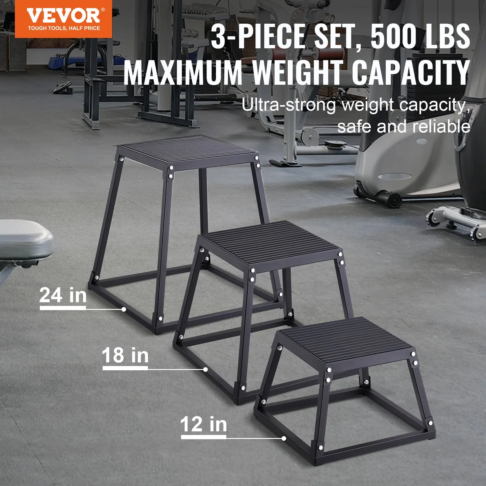 Plyometric Jump Boxes, 12/18/24 Inch Plyo Box, Platform And Jumping Agility Box, Anti-Slip Fitness Exercise Step Up Box Set For Home Gym Training, Conditioning Strength Training, Black
Plyometric Jump Boxes, 12/18/24 Inch Plyo Box, Platform And Jumping Agility Box, Anti-Slip Fitness Exercise Step Up Box Set For Home Gym Training, Conditioning Strength Training, Black