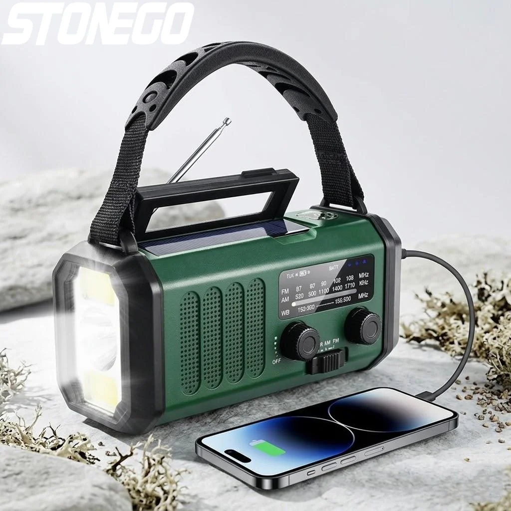 10000mAh Solar Powered Crank AM FM Radio with USB C Charger LED Flashlight SOS Alarm and Compass for Outdoor Emergency Use
10000mAh Solar Powered Crank AM FM Radio with USB C Charger LED Flashlight SOS Alarm and Compass for Outdoor Emergency Use