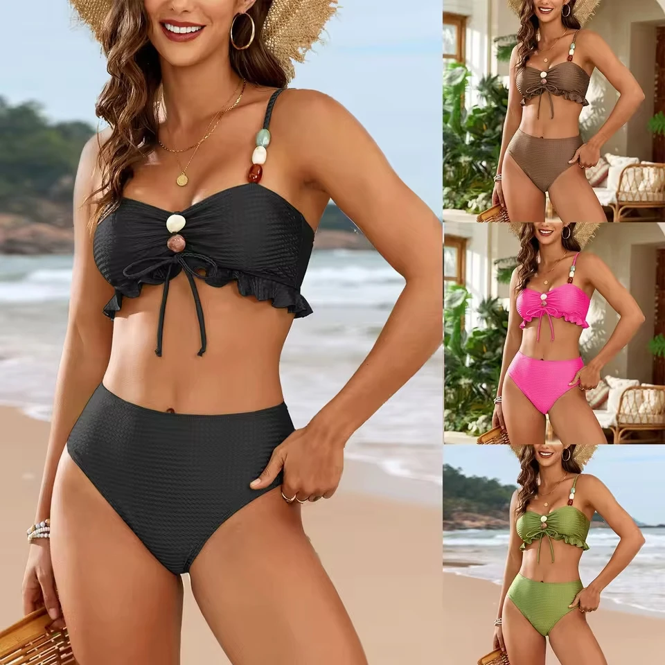 Women'S 2 Piece Tankini Set Ruffle Hem Drawstring High Waisted Cut Out Tie Front Bathing Suit Traje De BañO Mujer
Women'S 2 Piece Tankini Set Ruffle Hem Drawstring High Waisted Cut Out Tie Front Bathing Suit Traje De BañO Mujer