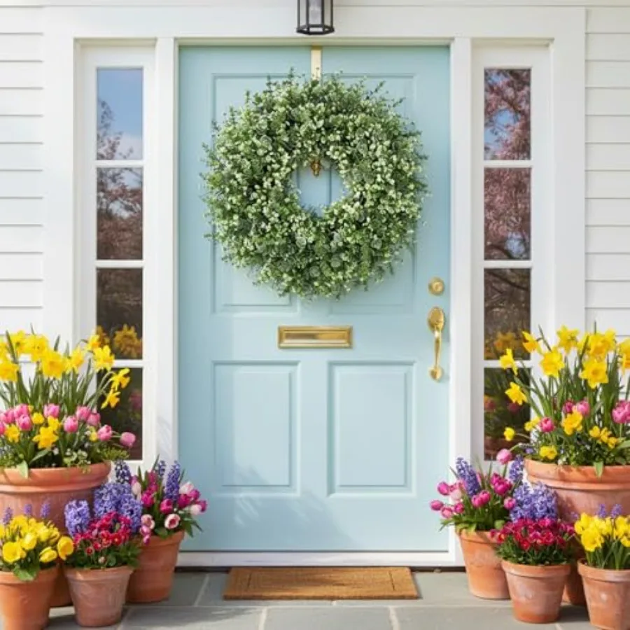 Eucalyptus Wreath for Front Door - 26'' Artificial Spring Greenery Wreath with Fake Eucalyptus Leaves, Front Door Wreath for Al
Eucalyptus Wreath for Front Door - 26'' Artificial Spring Greenery Wreath with Fake Eucalyptus Leaves, Front Door Wreath for Al