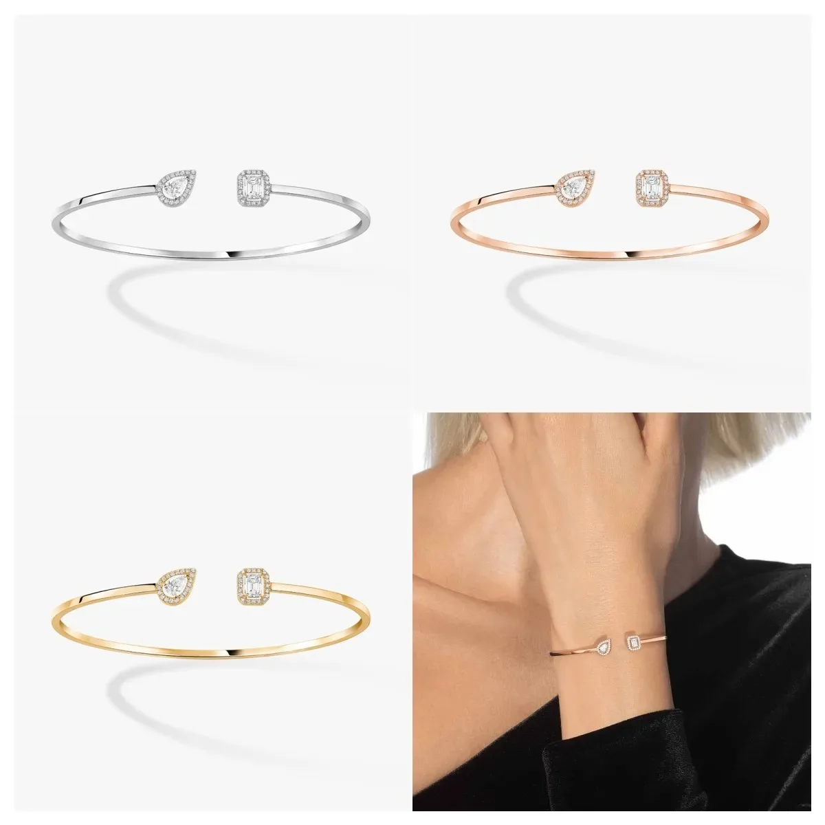 Luxury Jewelry Brand 925 Sterling Silver Fine Bracelet for Women Toi&Moi Series 18K Rose Gold Opening Water Drop Zircon Wedding
Luxury Jewelry Brand 925 Sterling Silver Fine Bracelet for Women Toi&Moi Series 18K Rose Gold Opening Water Drop Zircon Wedding