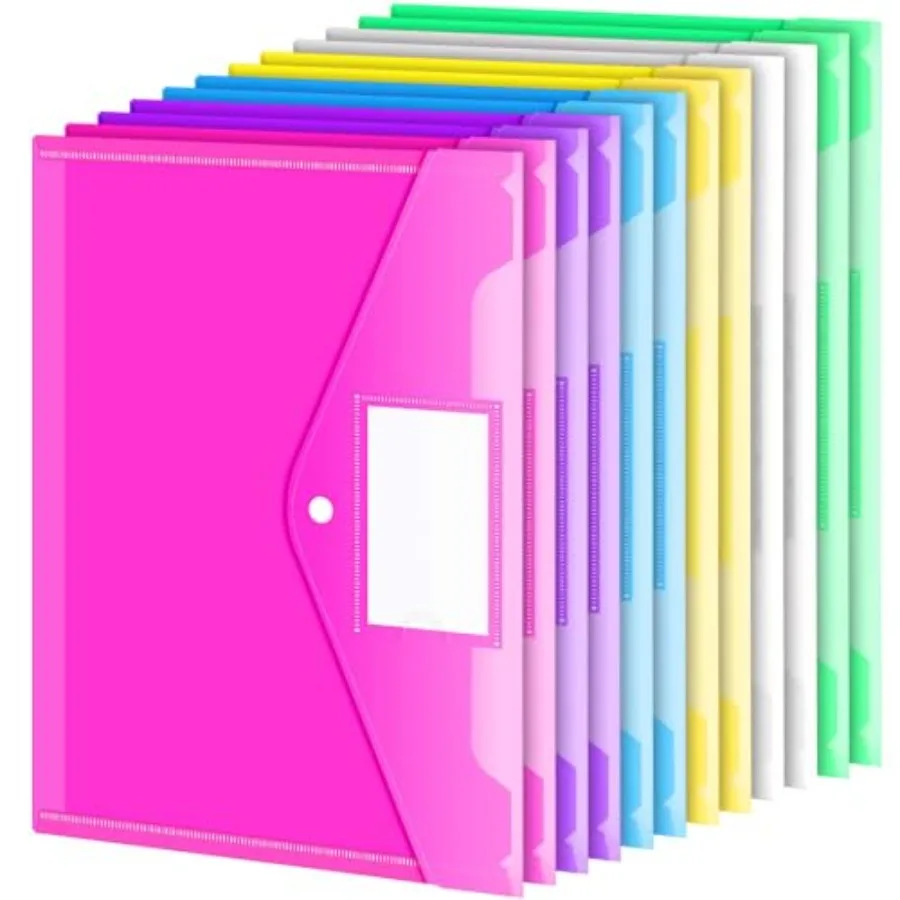 Pack Folders Plastic Envelopes with Snap Closure, Clear Plastic File Folder for Document, Letter A4 Size Poly File Envelopes wi
Pack Folders Plastic Envelopes with Snap Closure, Clear Plastic File Folder for Document, Letter A4 Size Poly File Envelopes wi