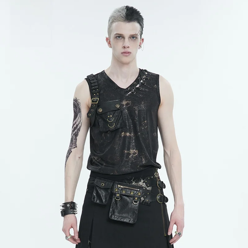 Devil Fashion Original Design Street Punk Style Sleeveless Knitted T-Shirt Gold Embossed Demon Fashionable Youth Casual Wear
Devil Fashion Original Design Street Punk Style Sleeveless Knitted T-Shirt Gold Embossed Demon Fashionable Youth Casual Wear