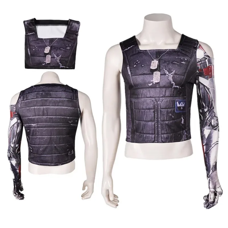 Johnny Cosplay T-shirt Vest Costume Adult Men Silverhand Fantasy Game Roleplay Outfits Halloween Carnival Disguise Suit
Johnny Cosplay T-shirt Vest Costume Adult Men Silverhand Fantasy Game Roleplay Outfits Halloween Carnival Disguise Suit