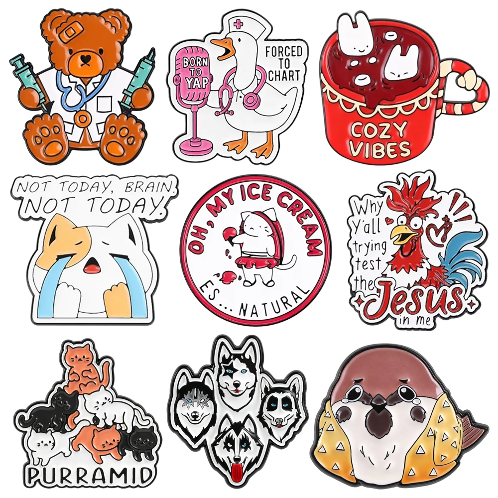 Cute Doctor Bear Pin Goose Nurse Lapel Pin Coffee Cup Rooster Cat Dog Fitness Equipment Mouse Snake Cartoon Badge Jewelry Gift
Cute Doctor Bear Pin Goose Nurse Lapel Pin Coffee Cup Rooster Cat Dog Fitness Equipment Mouse Snake Cartoon Badge Jewelry Gift