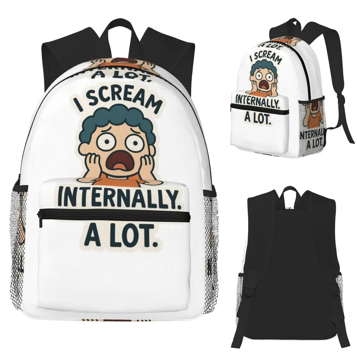I Scream Internally A Lot - Funny Relatable Anxiety & Introvert Meme Student Backpack School Bag Daypack Bookbag Shoulder Bags
I Scream Internally A Lot - Funny Relatable Anxiety & Introvert Meme Student Backpack School Bag Daypack Bookbag Shoulder Bags