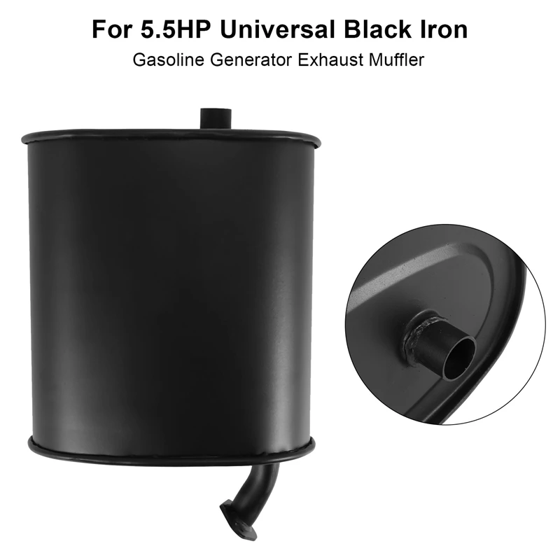 Generator Universal Black Iron 2-3KW Exhaust Muffler For 5.5HP 6.5HP 3500W 4000W Accessories
Generator Universal Black Iron 2-3KW Exhaust Muffler For 5.5HP 6.5HP 3500W 4000W Accessories
