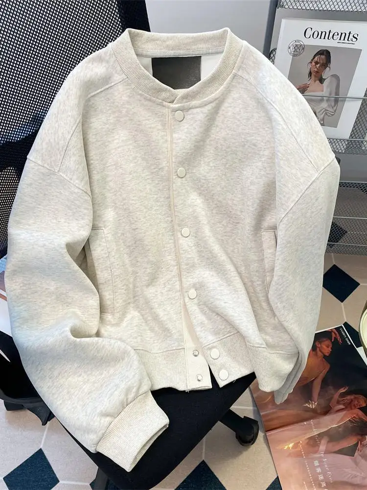 Loose Fit Korean Style Early Autumn Casual Short Baseball Jacket Women's Small Size Vintage Lazy Relaxing Cardigan Coat
Loose Fit Korean Style Early Autumn Casual Short Baseball Jacket Women's Small Size Vintage Lazy Relaxing Cardigan Coat