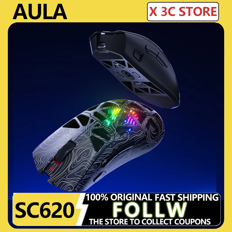 AULA SC620 Gaming Mouse Tri- Mode Long Battery Life PAW3311 Hollow Out Light Weight Ergonomic Wireless Custom Mice PC E-Sports
AULA SC620 Gaming Mouse Tri- Mode Long Battery Life PAW3311 Hollow Out Light Weight Ergonomic Wireless Custom Mice PC E-Sports