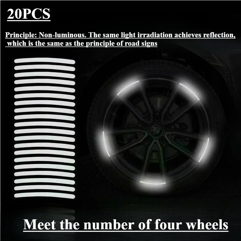 20 Pcs Universal High-quality Modified Car Stickers Personalized Wheel Hub Reflective Stickers Night Safety Fluorescent Warnings
20 Pcs Universal High-quality Modified Car Stickers Personalized Wheel Hub Reflective Stickers Night Safety Fluorescent Warnings
