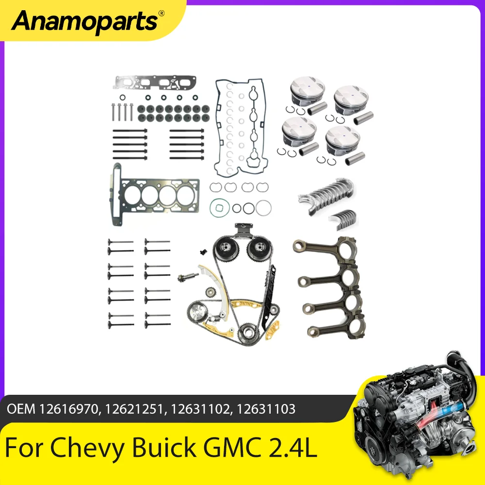 Engine Parts Overhaul Rebuild Kit Con Rods Timing Chain VVT Fit 2.4 L GAS For Chevrolet Pontiac Buick GMC Saturn Ion 2.4L 06-17
Engine Parts Overhaul Rebuild Kit Con Rods Timing Chain VVT Fit 2.4 L GAS For Chevrolet Pontiac Buick GMC Saturn Ion 2.4L 06-17