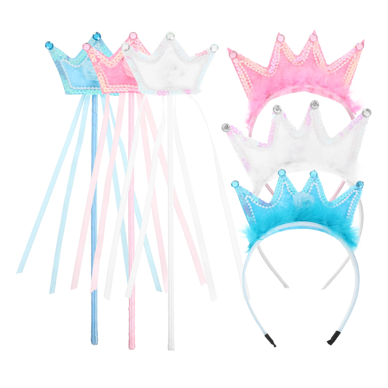 3 Sets 's Scepter Crown Dress up Fairy Wands Princess Sticks for Girls Felt Birthday Tiara s
3 Sets 's Scepter Crown Dress up Fairy Wands Princess Sticks for Girls Felt Birthday Tiara s