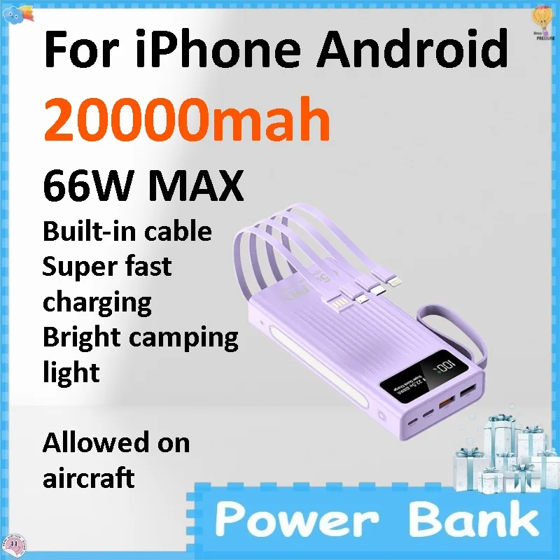 Super Fast Charge 66W Power Bank 20000mAh Portable Mobile Power Supply External Battery for IPhone Samsung Xiaomi Android
Super Fast Charge 66W Power Bank 20000mAh Portable Mobile Power Supply External Battery for IPhone Samsung Xiaomi Android