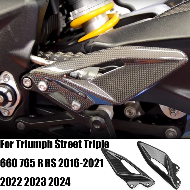 For Triumph Street Triple 660 765 R RS 2016-2021 2022 2023 2024 Carbon Fiber Motorcycle Accessories Heel Guard Plates Foot Rests
For Triumph Street Triple 660 765 R RS 2016-2021 2022 2023 2024 Carbon Fiber Motorcycle Accessories Heel Guard Plates Foot Rests