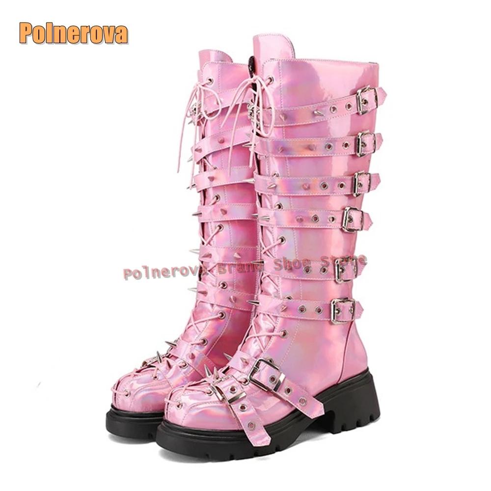 Розовые мотоциклетные ботинки в стиле панк с пряжкой на ремне и заклепками, мотоциклетные сапоги с круглым носком на массивном каблуке, завязанные крестообразной застежкой-молнией, пикантные сапоги до колена для девочек 2025
Розовые мотоциклетные ботинки в стиле панк с пряжкой на ремне и заклепками, мотоциклетные сапоги с круглым носком на массивном каблуке, завязанные крестообразной застежкой-молнией, пикантные сапоги до колена для девочек 2025