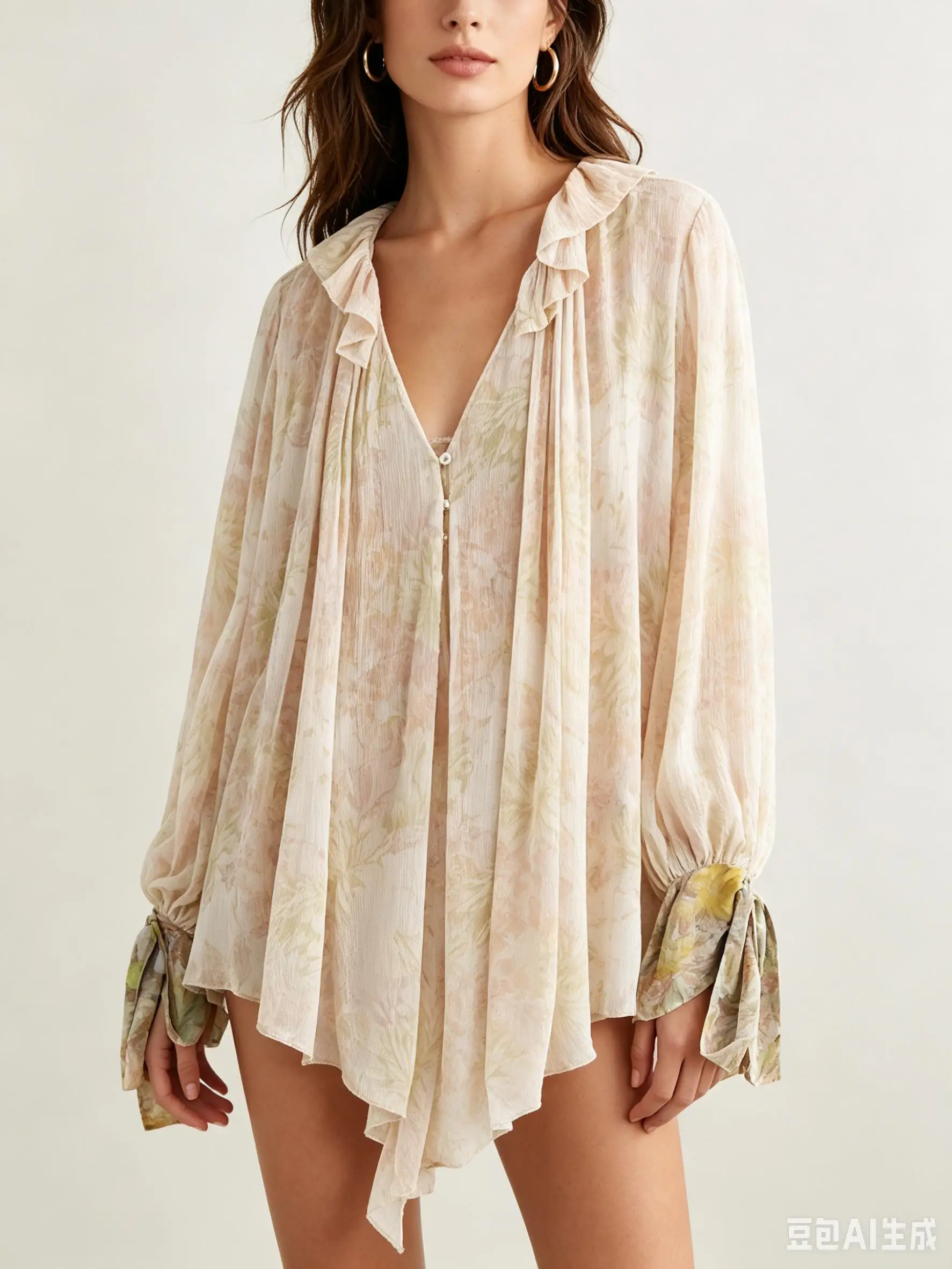Spring and Autumn New Women's Clothing European and American Style Fashion Simple Flower Printed V-Neck Shirt
Spring and Autumn New Women's Clothing European and American Style Fashion Simple Flower Printed V-Neck Shirt
