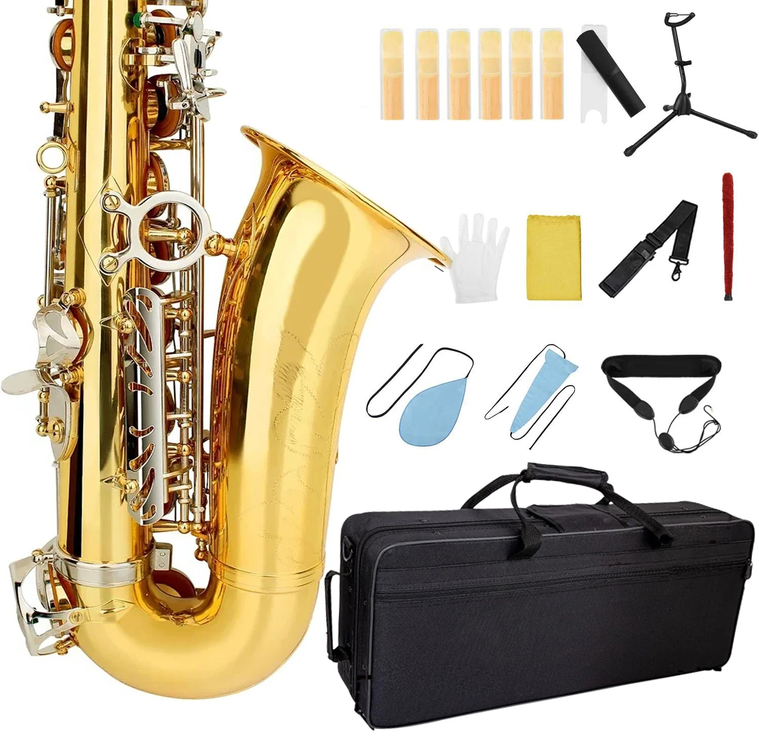 Gold Silver Eb Alto Saxophone for Beginners Adults Brass E Flat Key Type Saxophone Woodwind Instrument with Case Strap Glove
Gold Silver Eb Alto Saxophone for Beginners Adults Brass E Flat Key Type Saxophone Woodwind Instrument with Case Strap Glove