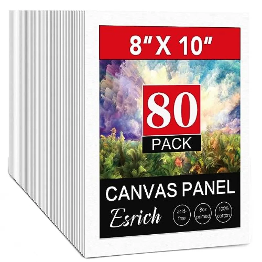 8x10 Canvas for Painting, 80 Pack Blank Painting Canvas, Primed Cotton Canvas Boards for Painting for Oil Paint, Watercolor, Ac
8x10 Canvas for Painting, 80 Pack Blank Painting Canvas, Primed Cotton Canvas Boards for Painting for Oil Paint, Watercolor, Ac