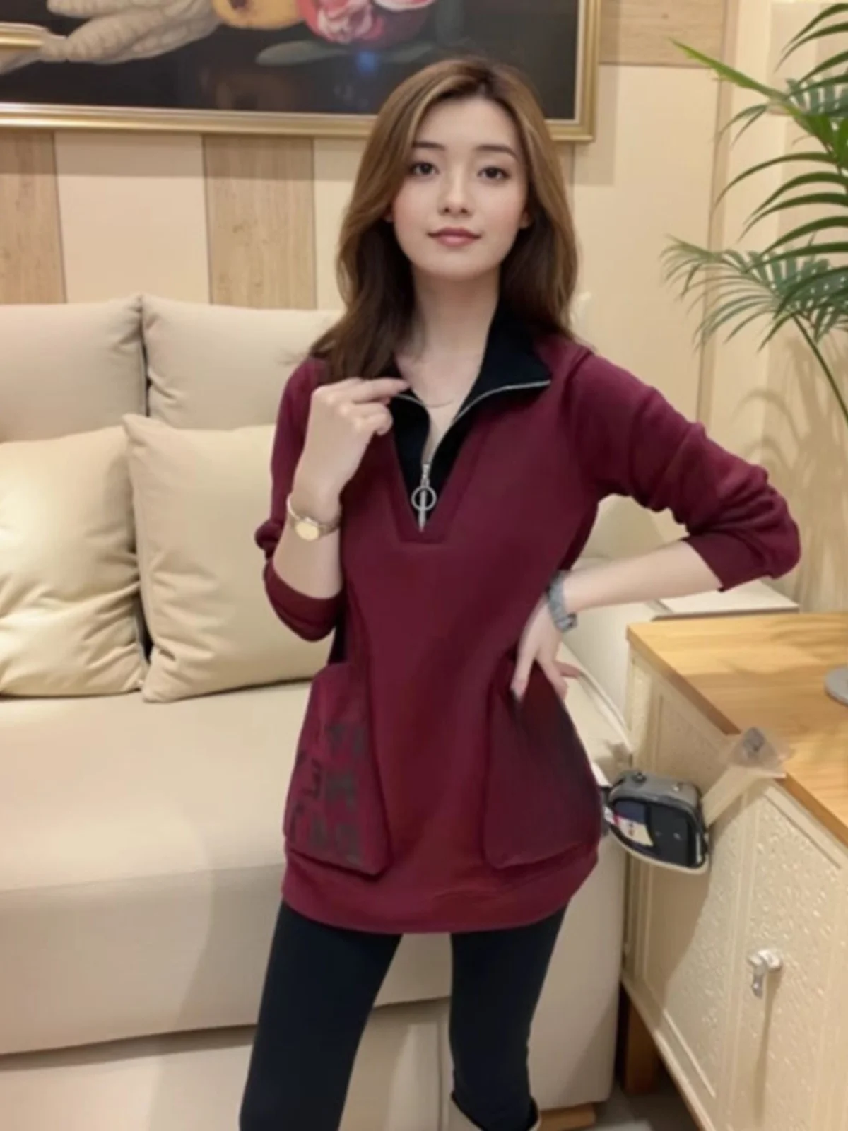 Trendy Hooded Fce Lined Sweatirt Women's Loose Long Trousers keted Spring Autumn New Sle Comfortable Anti-Aging
Trendy Hooded Fce Lined Sweatirt Women's Loose Long Trousers keted Spring Autumn New Sle Comfortable Anti-Aging