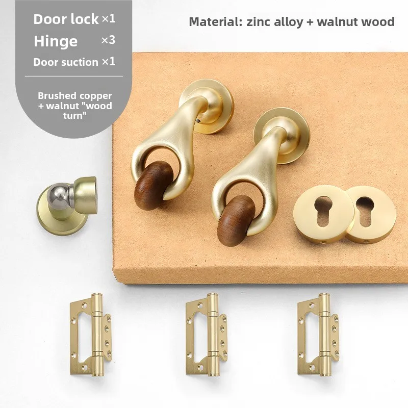 Household Door Lock Indoor Bedroom Wooden Door Magnetic/silent Solid Wood Handle Lock Set (including Hinge Door Stopper)
Household Door Lock Indoor Bedroom Wooden Door Magnetic/silent Solid Wood Handle Lock Set (including Hinge Door Stopper)