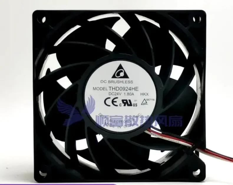 Delta Electronics THD0924HE HKX DC 24V 1.80A 90x90x38mm 3-Wire Server Cooling Fan
Delta Electronics THD0924HE HKX DC 24V 1.80A 90x90x38mm 3-Wire Server Cooling Fan